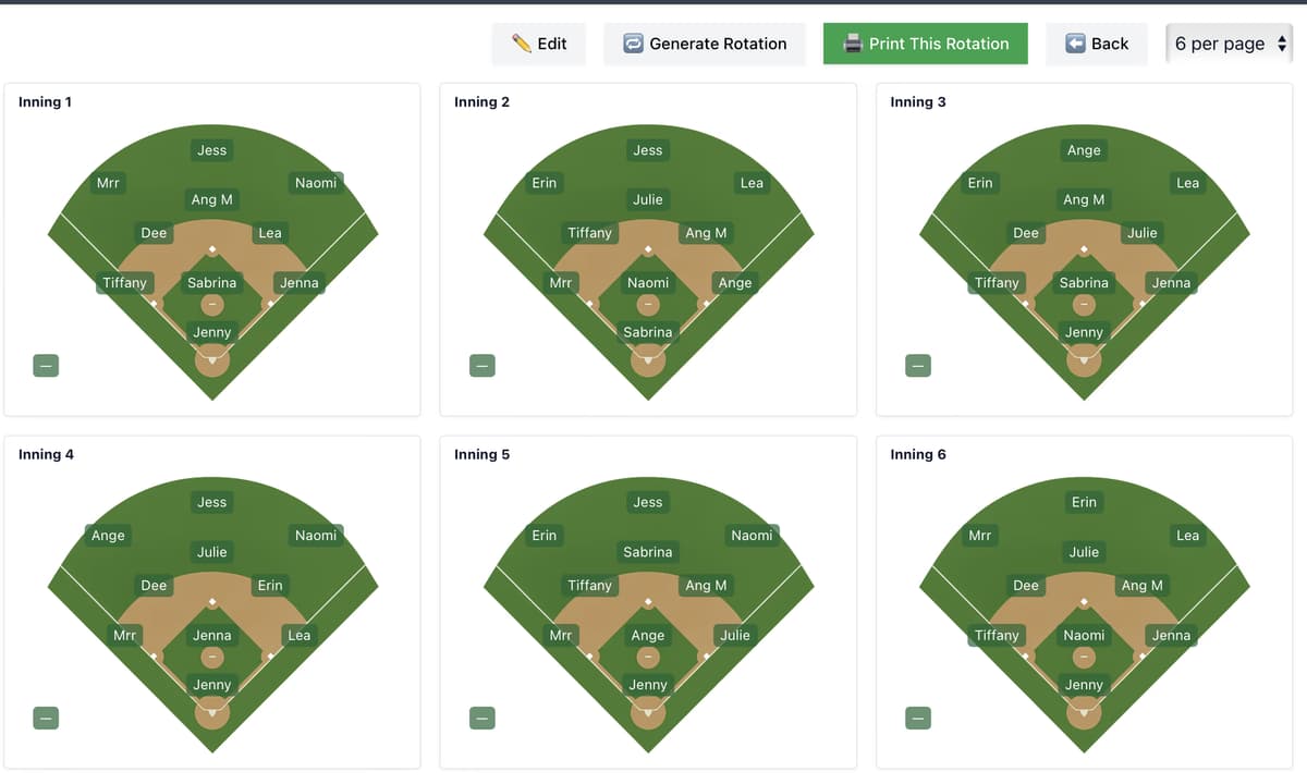 Baseball Defensive Rotation Manager